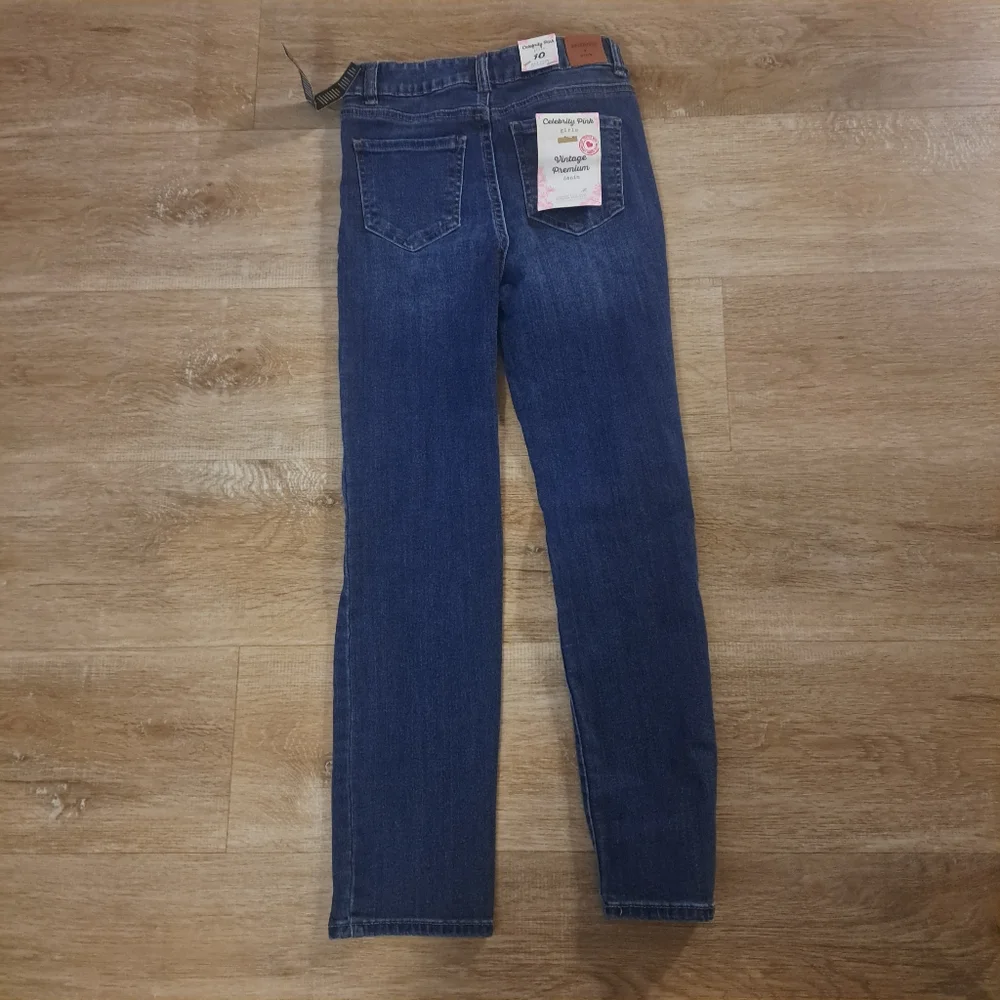 Celebrity Pink Kids Stylish Blue Denim Distressed Jeans Girl's Size 10 NWT